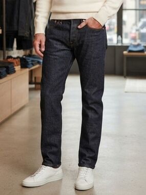 Naked & Famous Denim Straight Weird Guy Jeans in Dark Indigo Size 33